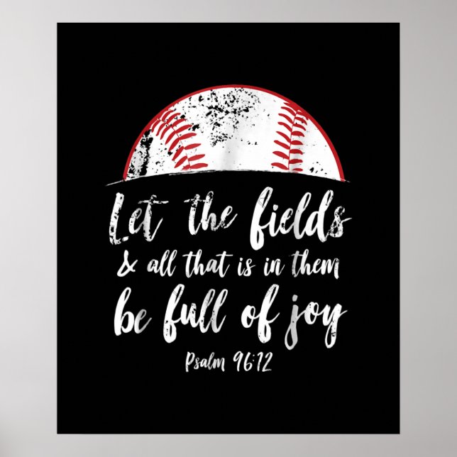 Baseball Bible Verse Cute Christian Psalm 96 Poster (Framsidan)