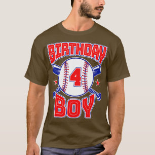 Baseball Big Number fyra år gammal B T Shirt