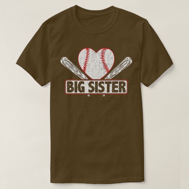 Baseball Big Sister Matching Family Softball Baseb T Shirt (Design framsida)