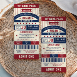 Baseball Biljett Födelsedagsfest inbjudan