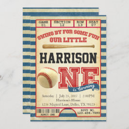 Baseball Biljett Födelsedagsfest inbjudan Inbjudan