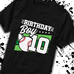 Baseball Birthday 10 Year Old Boy 10th Birthday T Shirt