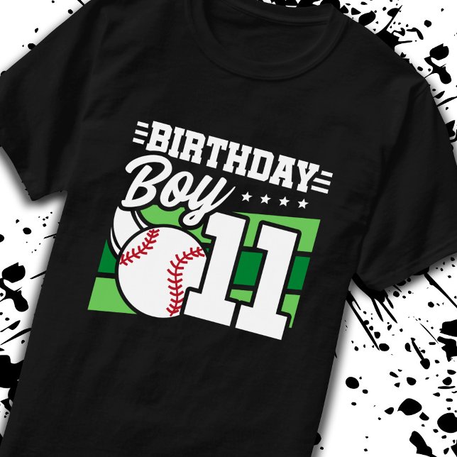Baseball Birthday 11 Year Old Boy 1elfte födelseda T Shirt (Skapare uppladdad)