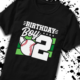 Baseball Birthday 2 År gammal pojke 2:a födelsedag T Shirt
