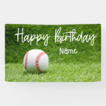 Baseball Birthday Banner med boll