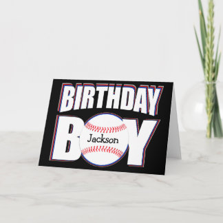 Baseball Birthday Boy Anpassningsbar Player Namn S Kort