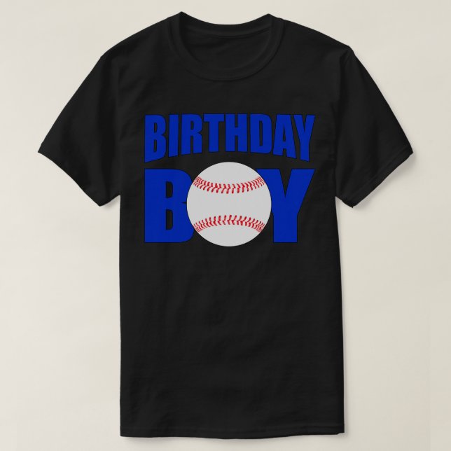 Baseball Birthday Boy Blue Baseball Player Birthda T Shirt (Design framsida)