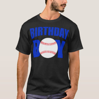 Baseball Birthday Boy Blue Baseball Player Birthda T Shirt