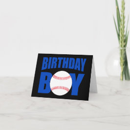 Baseball Birthday Boy Blue Baseball Player Party Kort