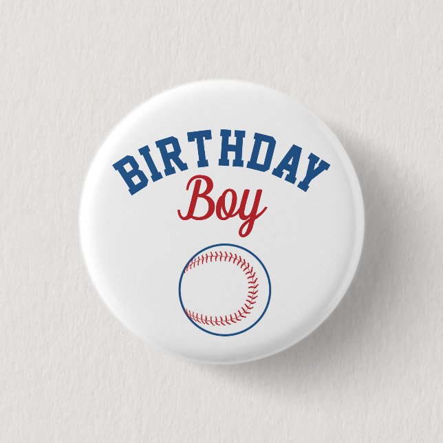 Baseball Birthday Boy Button Knapp (Framsida)