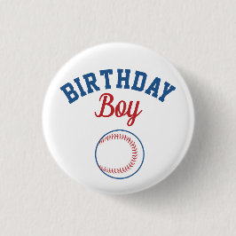 Baseball Birthday Boy Button Knapp