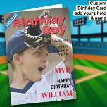 Baseball Birthday Boy / MVP Grattis på födelsedage Kort<br><div class="desc">Baseball softball Älskare Grattis på födelsedagen-kort för Boy.</div>
