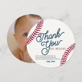 Baseball Birthday Circle Photo - tackkort Inbjudningar