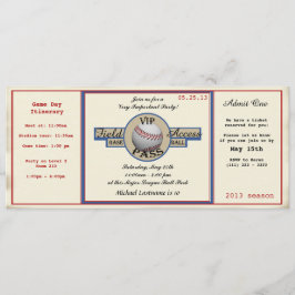 Baseball Birthday Fält Pass Inbjudningar