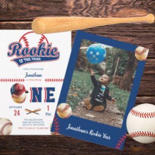 Baseball Birthday Foto 1:a födelsedag Inbjudningar