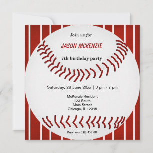 Baseball Birthday Inbjudningar