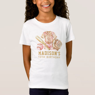 Baseball Birthday Luxury Ro & Guld T Shirt