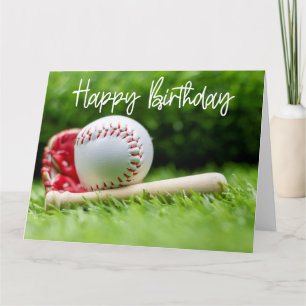 Baseball Birthday ord om grönt för spelaren Kort