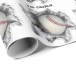 Baseball Birthday Presentpapper<br><div class="desc">Kreativets basebollpresentkompakt för spelare,  tränare,  sportfantast av lag och lilla ligan MVP. Så här anpassar du redigeringstexten för att lägga till namn.</div>