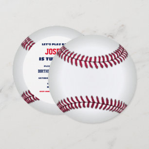 Baseball Birthday Round Inbjudningar