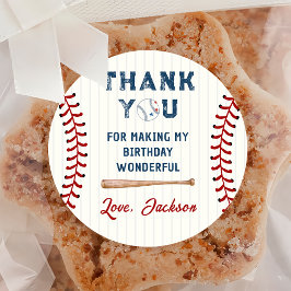 Baseball Birthday Runt Klistermärke