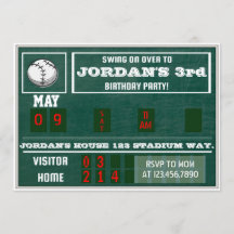 Baseball Birthday|Scoreboard|vintage baseball|chil
