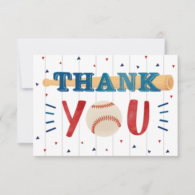 Baseball Birthday Tack Cards Kort (Framsida)