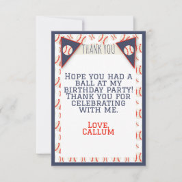 Baseball Birthday - tack, kort