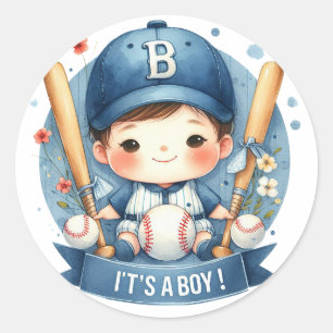 Baseball Bliss Pojke annonsprogram babyskor Runt Klistermärke