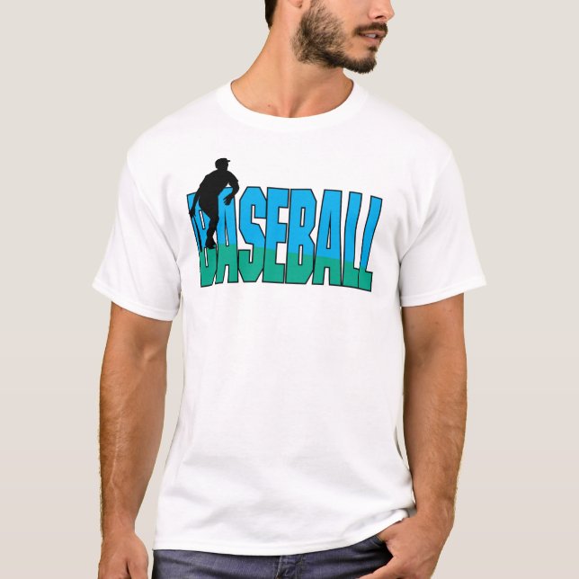 Baseball Blue och Grönt Tee Shirt (Framsida)