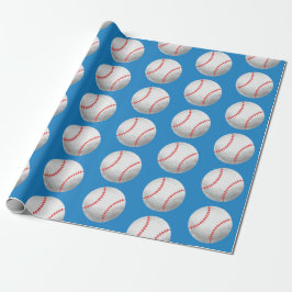 Baseball Blue och Red Mönster Presentpapper