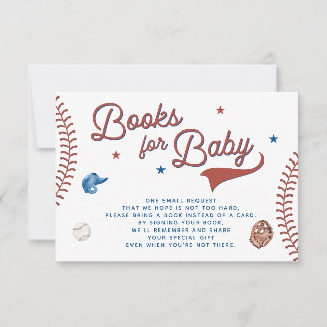 Baseball Bok för Baby Card, baskiska babyskor Inbjudningar (Framsida)