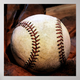Baseball Boll Artwork Poster - Square Poster