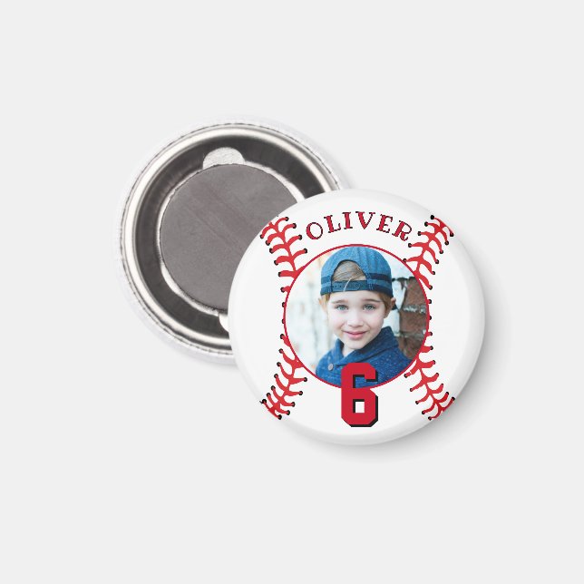 Baseball Boll Barns födelsedag Photo Magnet (Front/Back)