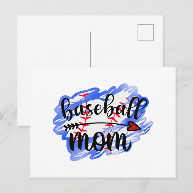 Baseball Boll Baseball Mamma Vykort (Fram/baksida)