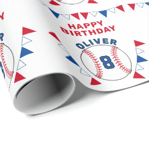 Baseball Boll Bunting Flaggor Barns födelsedag Presentpapper