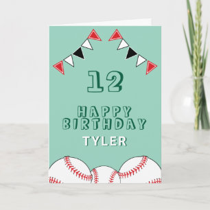 Baseball Boll Flaggor Sports Barns födelsedag Kort
