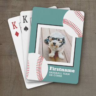 Baseball Boll-foto - lägg till ditt namn - Kan red Casinokort