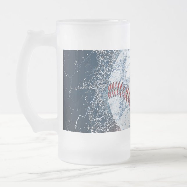 Baseball boll frostat ölglas (Vänster)