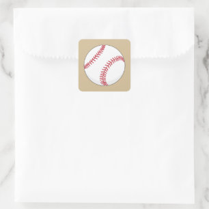 Baseball Boll Fyrkantigt Klistermärke