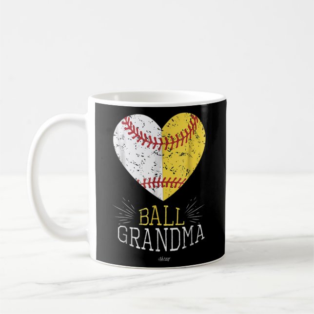 Baseball Boll Grandma Softball Mors dag Kaffemugg (Vänster)