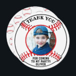 Baseball Boll Kids Photo Birthday Tack Kort<br><div class="desc">Baseball Boll Kids-foto på födelsedagen Tack för ditt kort. Baseball boll födelsedag tack för att du har runda kort med ett anpassningsbar foto. Lägg till foton och text.</div>