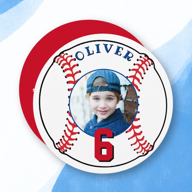 Baseball Boll Kids Sports Birthday Photo Kort (Skapare uppladdad)
