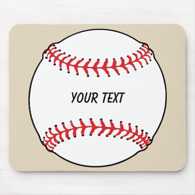 Baseball Boll med Anpassningsbar text Musmatta (Framsidan)