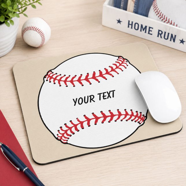 Baseball Boll med Anpassningsbar text Musmatta (Skapare uppladdad)