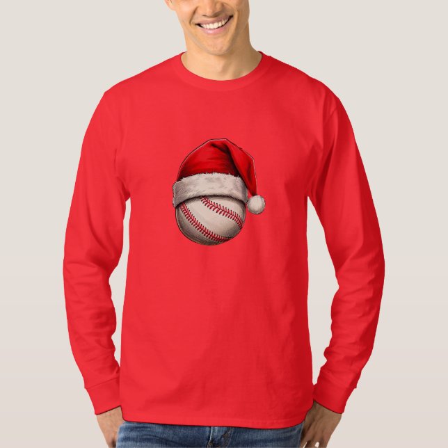Baseball Boll med jultomten jul Helgdag T Shirt (Framsida)