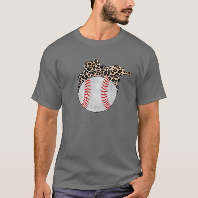 Baseball Boll med Leopard Bandana Baseball Mamma M T Shirt (Framsida)