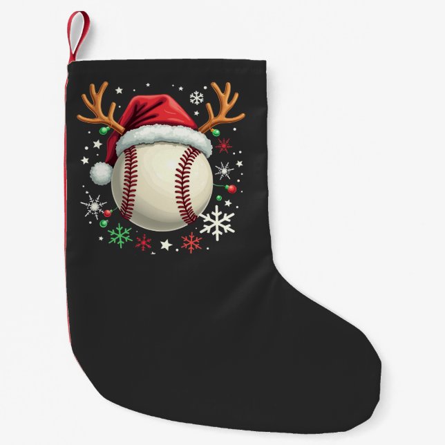 Baseball Boll med renhorn och jul Liten Julstrumpa (Framsidan)