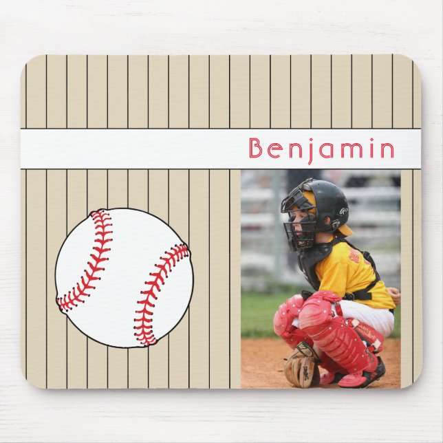 Baseball Boll Namn och Photo Sports Musmatta (Framsidan)