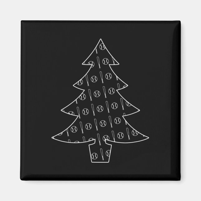 Baseball Boll och Fladdermus Collage Sports jultre Magnet (Framsidan)